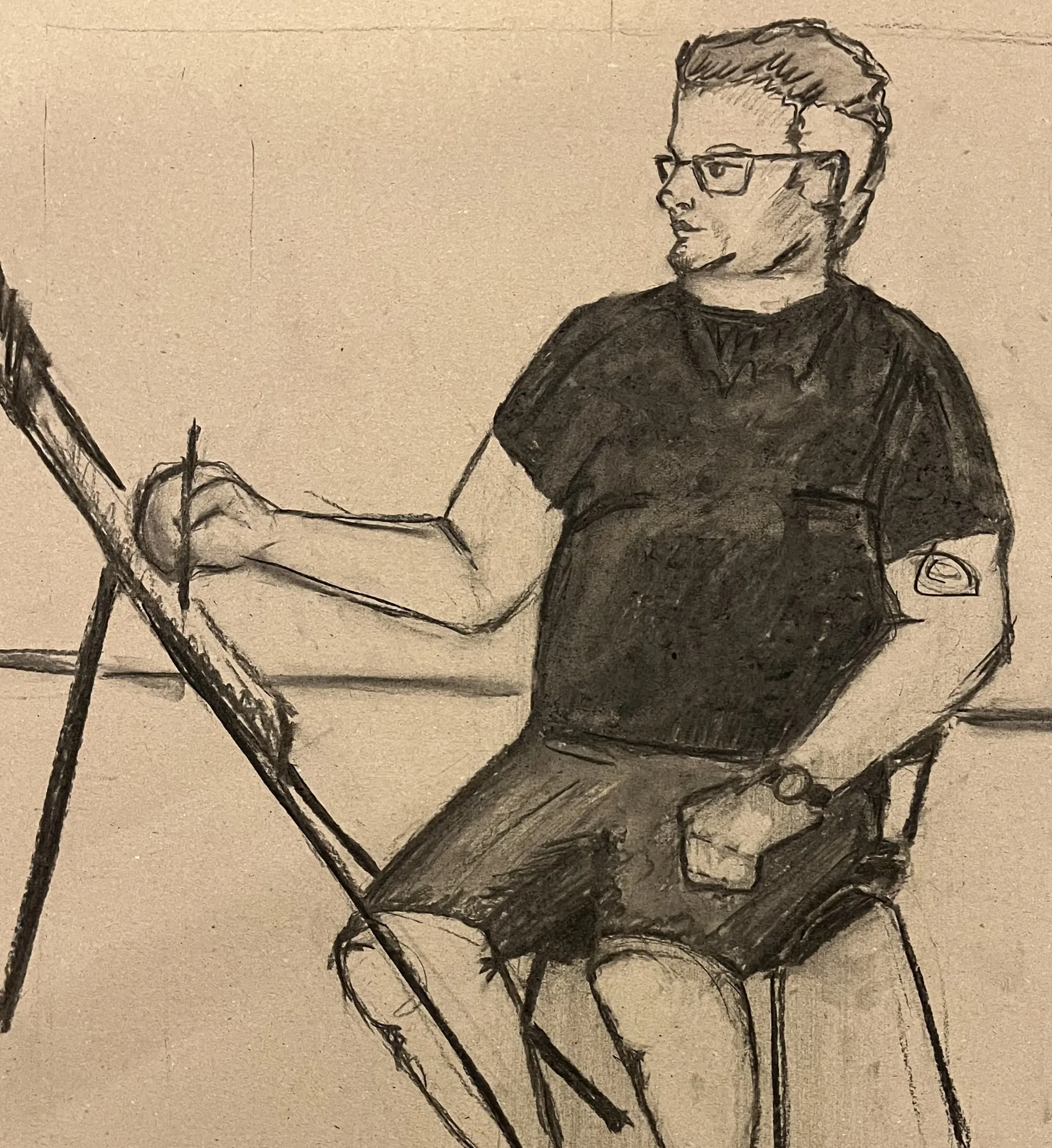 Portrait study made during a drawing workshop