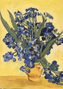 Van Gogh-inspired irises: finished painting